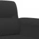 Комплект дивани 2 части с възглавници черен плат микрофибър