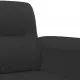 Комплект дивани от 2 части с възглавници черен плат микрофибър