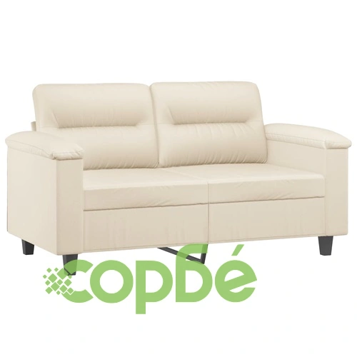 Комплект дивани от 3 части с възглавници кремав изкуствена кожа ➤ топ цена ➤ sorbe.bg