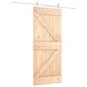 Плъзгаща врата с монтажни части, 90x210 см, борово дърво масив