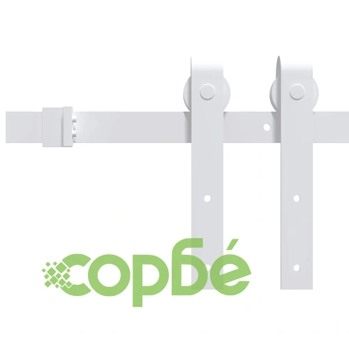 Плъзгаща врата с монтажни части, 95x210 см, борово дърво масив ➤ топ цена ➤ sorbe.bg