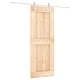 Плъзгаща врата с монтажни части, 80x210 см, борово дърво масив