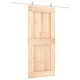 Плъзгаща врата с монтажни части, 90x210 см, борово дърво масив