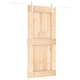 Плъзгаща врата с монтажни части, 95x210 см, борово дърво масив