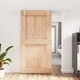 Плъзгаща врата с монтажни части, 100x210 см, борово дърво масив