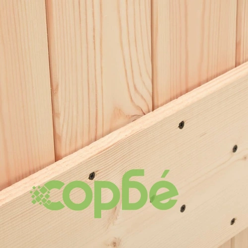 Плъзгаща врата с монтажни части, 100x210 см, борово дърво масив ➤ топ цена ➤ sorbe.bg