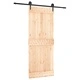 Плъзгаща врата с монтажни части, 85x210 см, борово дърво масив