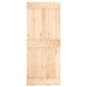 Плъзгаща врата с монтажни части, 85x210 см, борово дърво масив