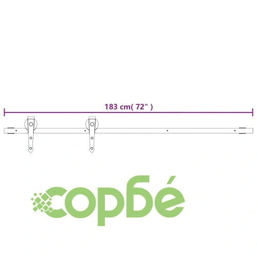 Плъзгаща врата с монтажни части, 80x210 см, борово дърво масив ➤ топ цена ➤ sorbe.bg