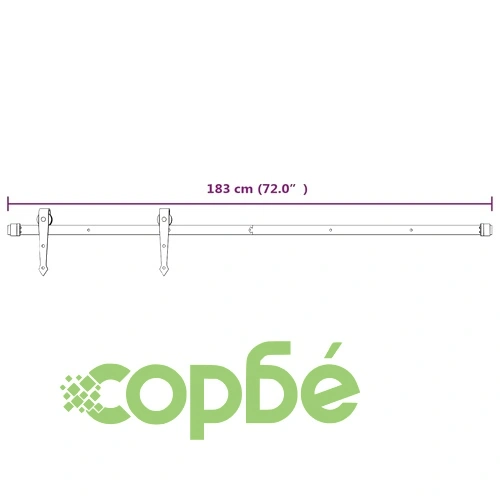 Плъзгаща врата с монтажни части, 70x210 см, борово дърво масив ➤ топ цена ➤ sorbe.bg