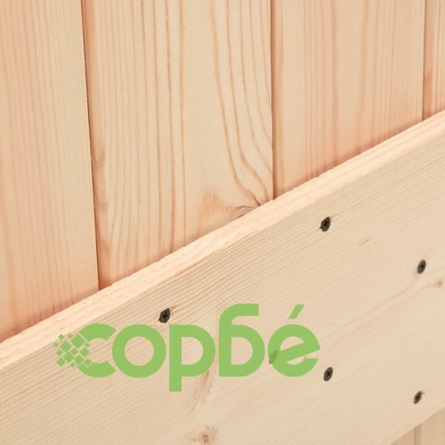 Плъзгаща врата с монтажни части, 70x210 см, борово дърво масив ➤ топ цена ➤ sorbe.bg