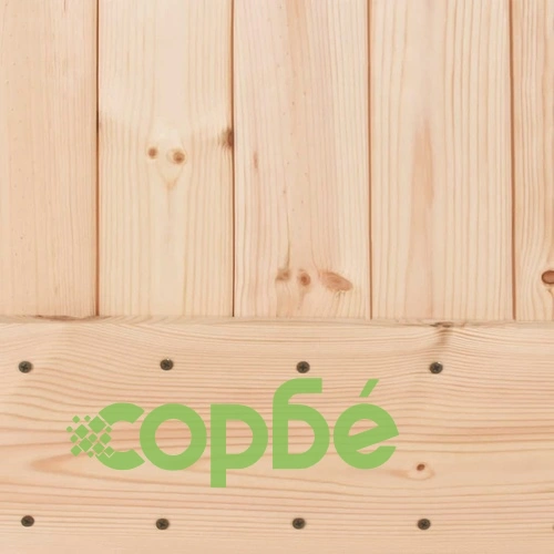 Плъзгаща врата с монтажни части, 85x210 см, борово дърво масив ➤ топ цена ➤ sorbe.bg