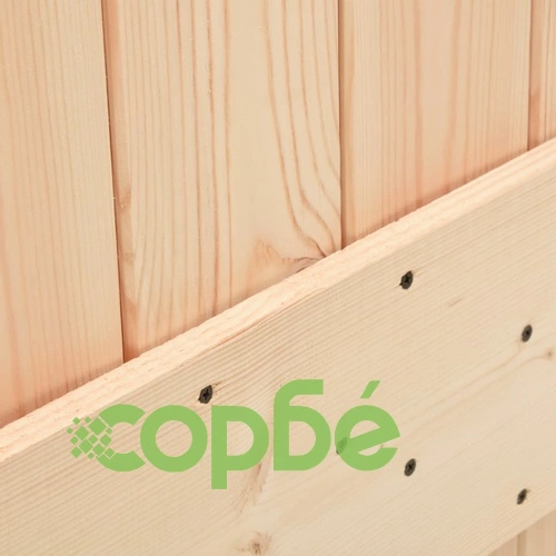 Плъзгаща врата с монтажни части, 70x210 см, борово дърво масив ➤ топ цена ➤ sorbe.bg