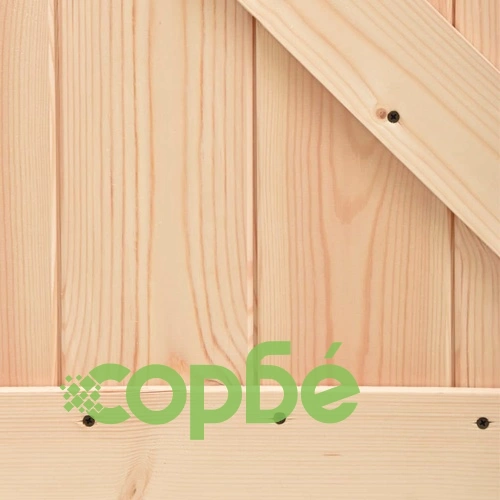 Плъзгаща врата с монтажни части, 70x210 см, борово дърво масив ➤ топ цена ➤ sorbe.bg