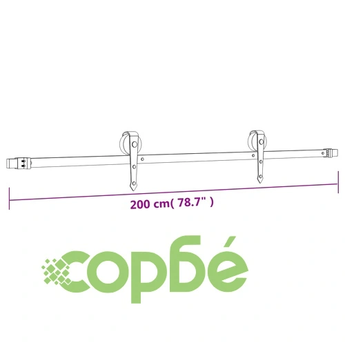 Плъзгаща врата с монтажни части, 80x210 см, борово дърво масив ➤ топ цена ➤ sorbe.bg