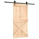 Плъзгаща врата с монтажни части, 100x210 см, борово дърво масив