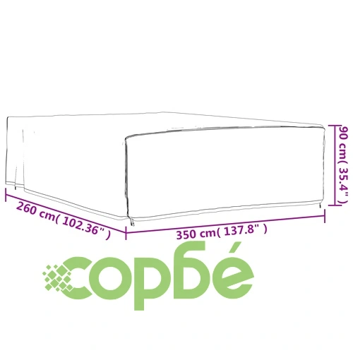 Покривала за градински мебели 2 бр 350x260x90 см 420D Оксфорд ➤ топ цена ➤ sorbe.bg