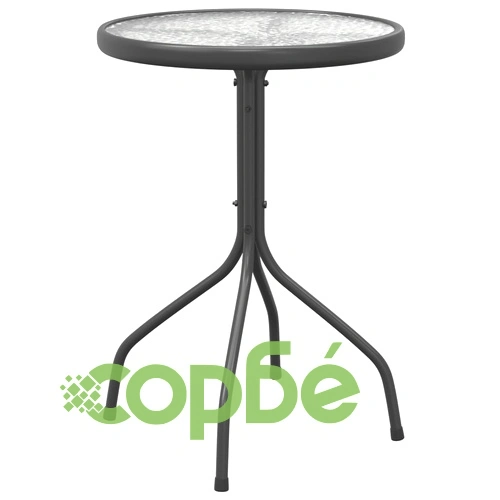 Градински трапезен комплект 3 части черен стомана ➤ топ цена ➤ sorbe.bg