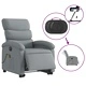 Електрически изправящ масажен реклайнер стол светлосив текстил