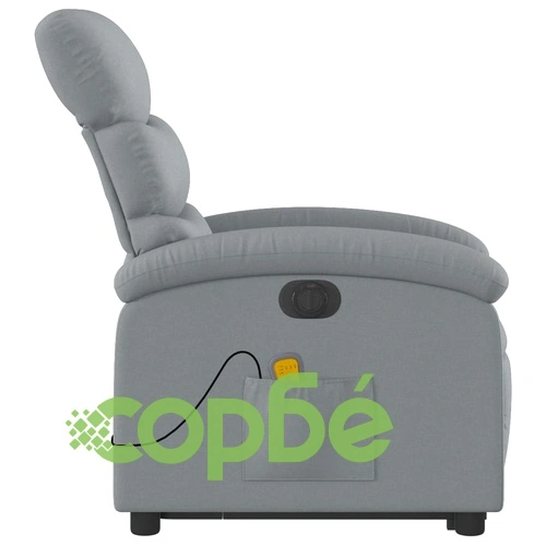 Електрически изправящ масажен реклайнер стол светлосив текстил ➤ топ цена ➤ sorbe.bg