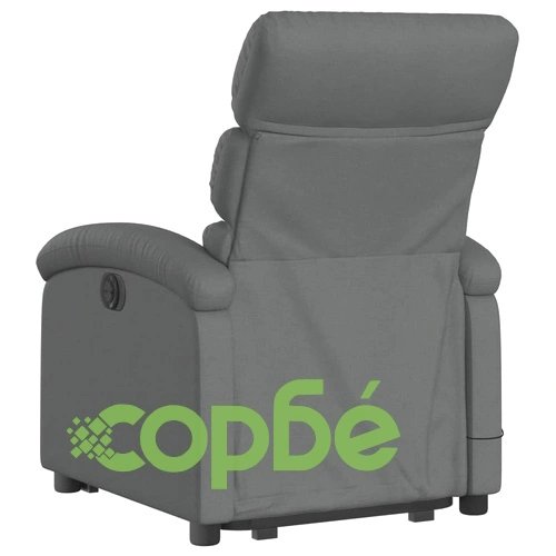 Електрически изправящ масажен реклайнер стол тъмносив текстил ➤ топ цена ➤ sorbe.bg