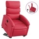 Изправящ реклайнер стол, червен, изкуствена кожа