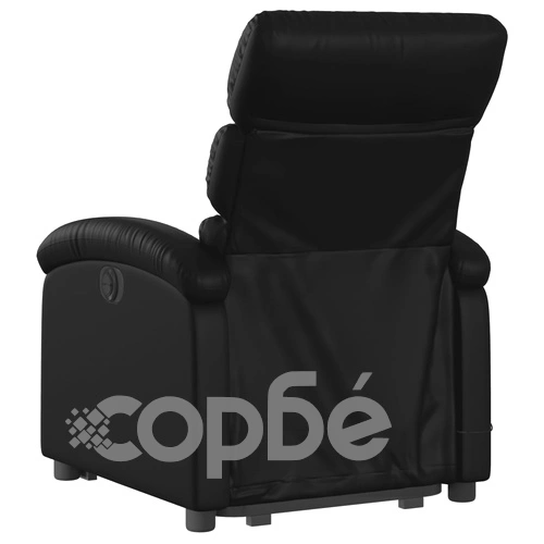 Изправящ масажен реклайнер стол, черен, изкуствена кожа ➤ топ цена ➤ sorbe.bg