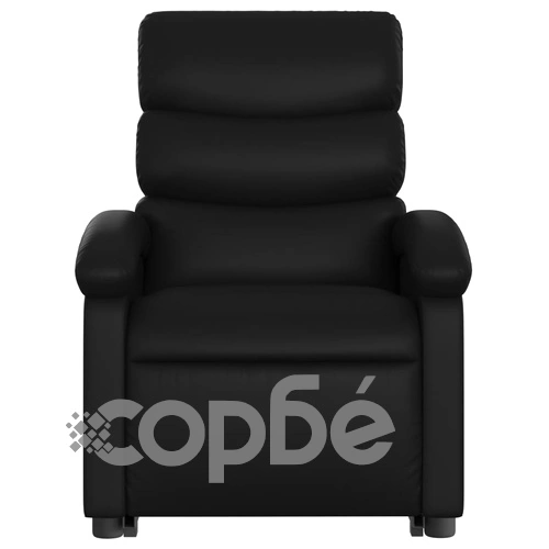 Изправящ масажен реклайнер стол, черен, изкуствена кожа ➤ топ цена ➤ sorbe.bg