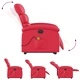 Електрически изправящ масажен реклайнер стол, червен, еко кожа
