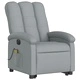 Електрически изправящ масажен реклайнер стол светлосив текстил
