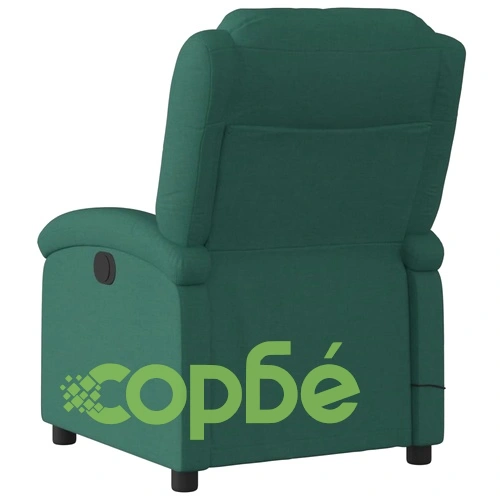 Електрически масажен наклоняем стол, тъмнозелен, текстил ➤ топ цена ➤ sorbe.bg