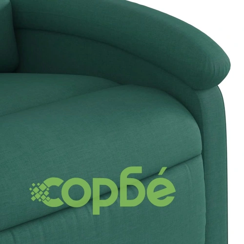 Електрически масажен наклоняем стол, тъмнозелен, текстил ➤ топ цена ➤ sorbe.bg