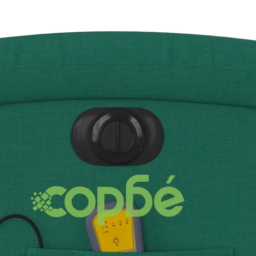 Електрически масажен наклоняем стол, тъмнозелен, текстил ➤ топ цена ➤ sorbe.bg