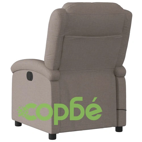 Електрически масажен наклоняем стол, таупе, текстил ➤ топ цена ➤ sorbe.bg