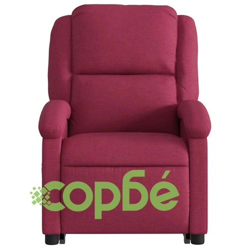 Електрически изправящ реклайнер стол, виненочервен, текстил ➤ топ цена ➤ sorbe.bg