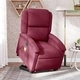 Електрически изправящ масажен реклайнер виненочервен текстил