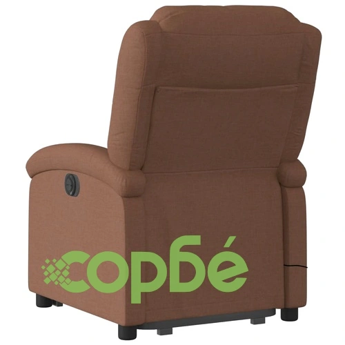 Електрически изправящ масажен реклайнер стол кафяв текстил ➤ топ цена ➤ sorbe.bg