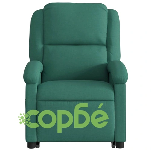 Електрически изправящ масажен реклайнер стол тъмнозелен текстил ➤ топ цена ➤ sorbe.bg