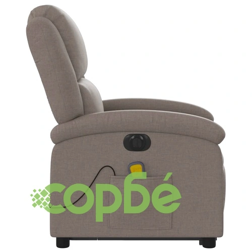 Електрически изправящ масажен реклайнер стол таупе текстил ➤ топ цена ➤ sorbe.bg