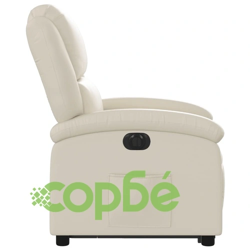 Електрически изправящ реклайнер стол, кремав, изкуствена кожа ➤ топ цена ➤ sorbe.bg