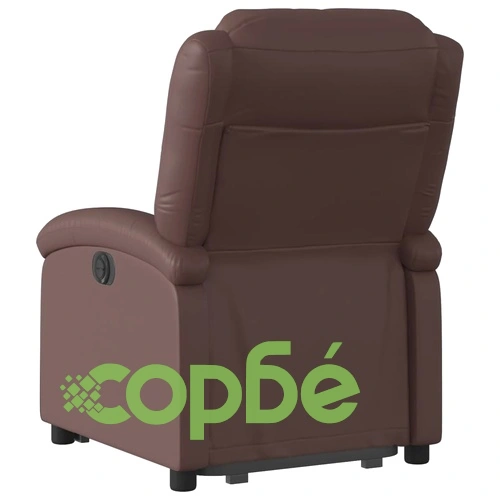 Електрически изправящ реклайнер стол, кафяв, изкуствена кожа ➤ топ цена ➤ sorbe.bg