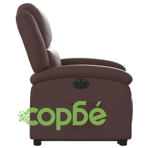 Електрически изправящ реклайнер стол, кафяв, изкуствена кожа ➤ топ цена ➤ sorbe.bg