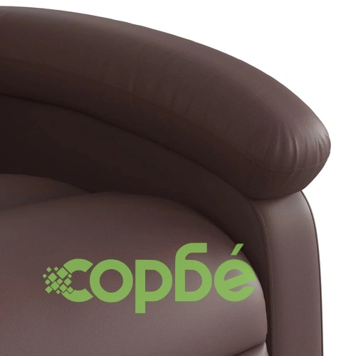 Електрически изправящ масажен реклайнер стол, кафяв, еко кожа ➤ топ цена ➤ sorbe.bg