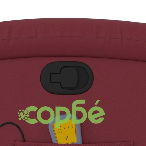 Електрически изправящ масажен реклайнер, виненочервен, еко кожа ➤ топ цена ➤ sorbe.bg