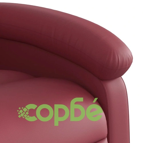 Електрически изправящ масажен реклайнер, виненочервен, еко кожа ➤ топ цена ➤ sorbe.bg