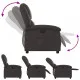 Електрически реклайнер стол, тъмнокафяв, естествена кожа