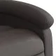Електрически реклайнер стол, тъмнокафяв, естествена кожа