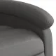 Изправящ реклайнер стол, сив, естествена кожа