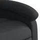 Изправящ масажен реклайнер стол, черен, естествена кожа