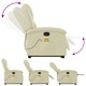 Изправящ масажен реклайнер стол, кремав, естествена кожа
